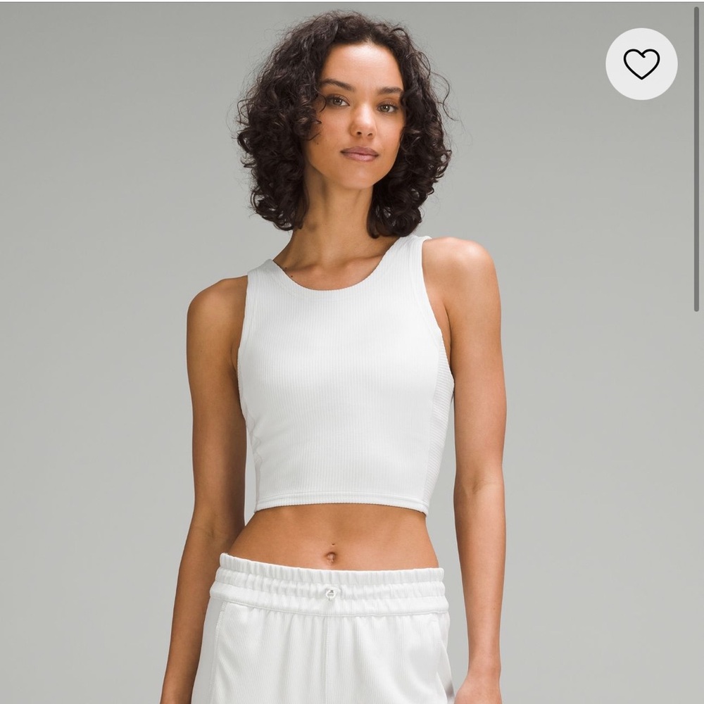 lululemon Ribbed Softstreme Cropped Tank Top in bone